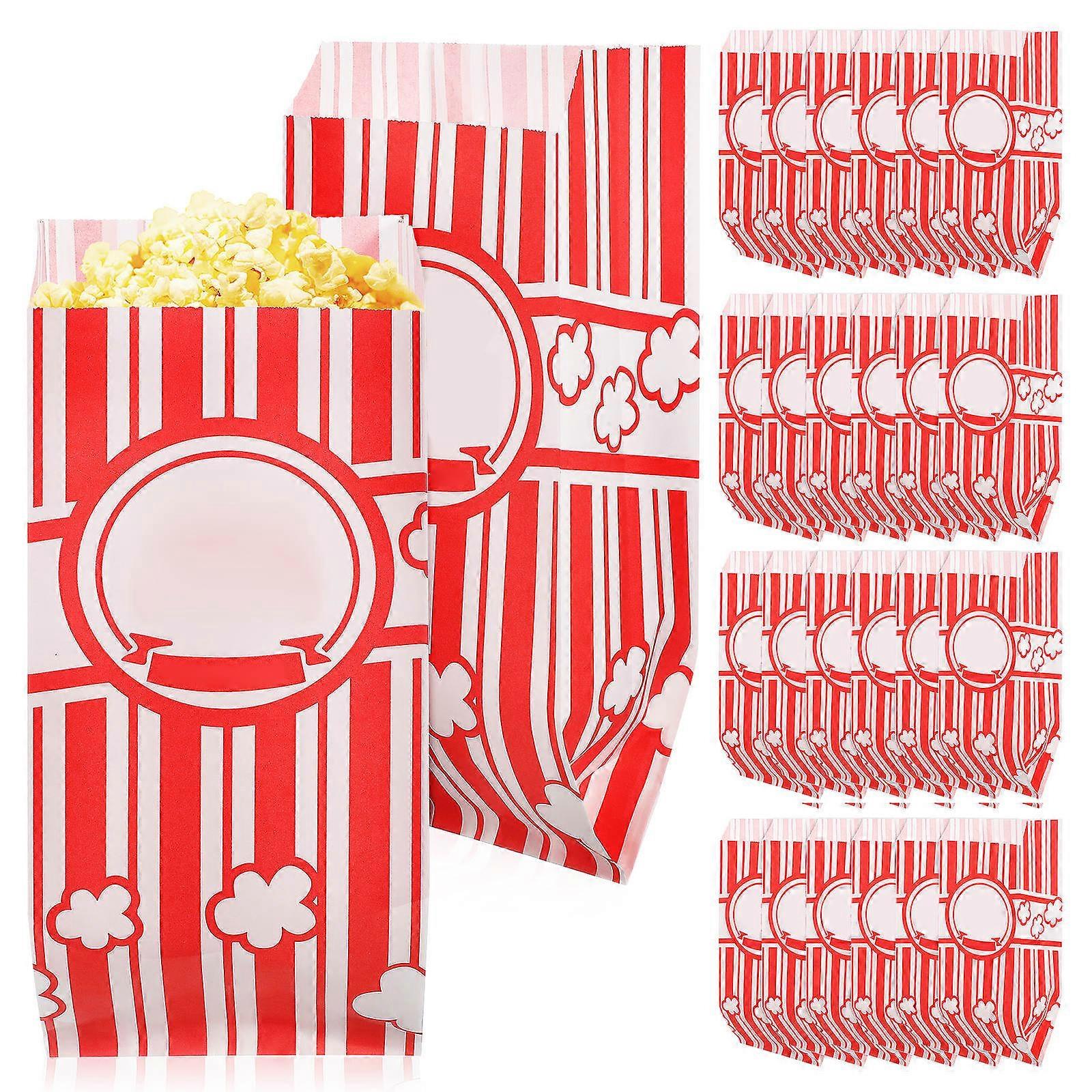 Popcorn Bags for Party Paper Packaging with 100Pcs Popcorn Containers