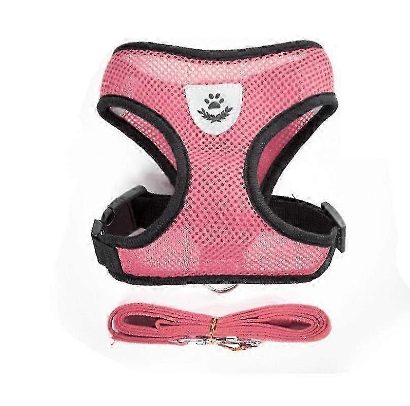 Adjustable Cat & Dog Harness with Lead Leash - Breathable Polyester Mesh Vest with Reflective Strip for Small Pets