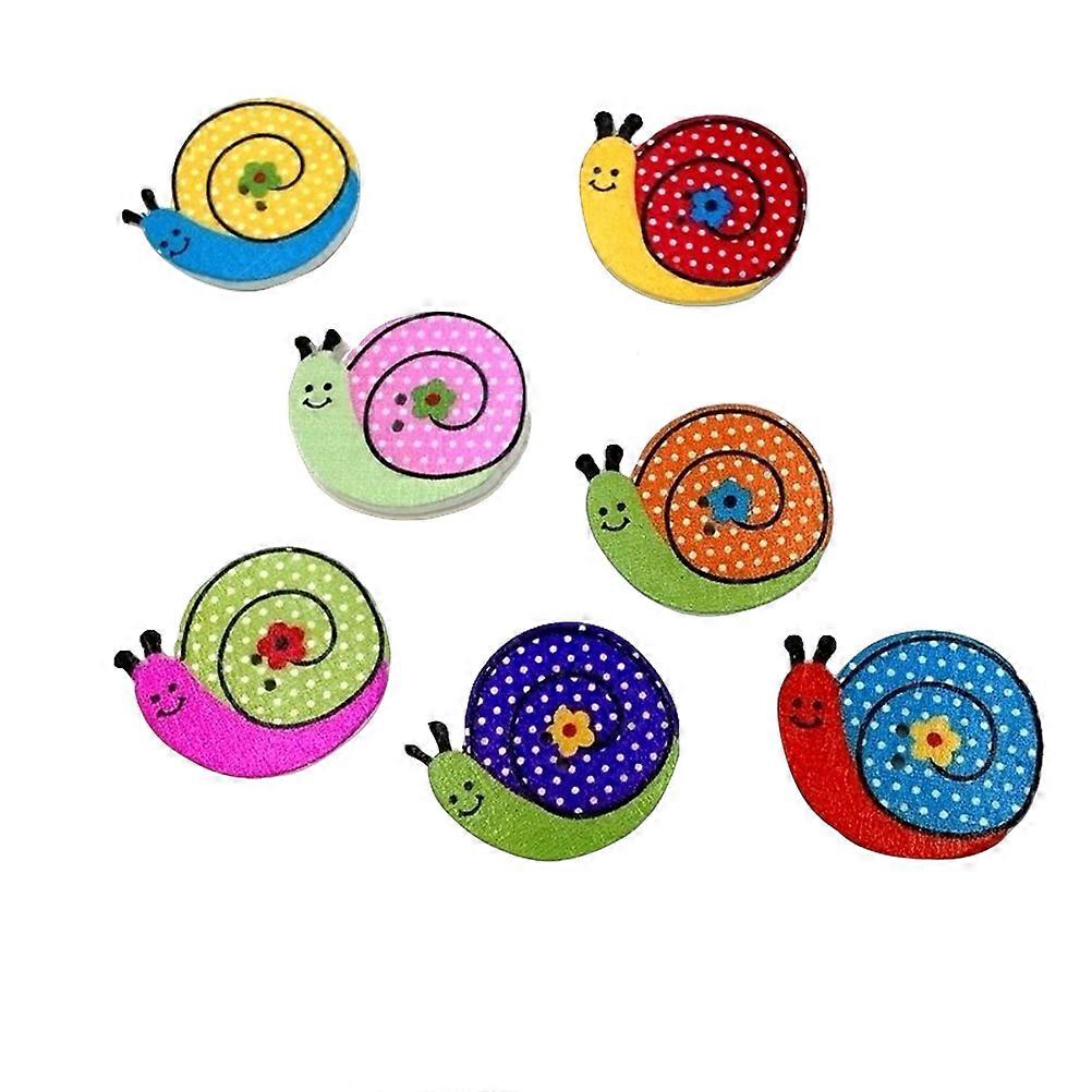 Sewing Supplies Painted Snail Shape Buttons Multicolor For DIY Projects Crafts 50Pack