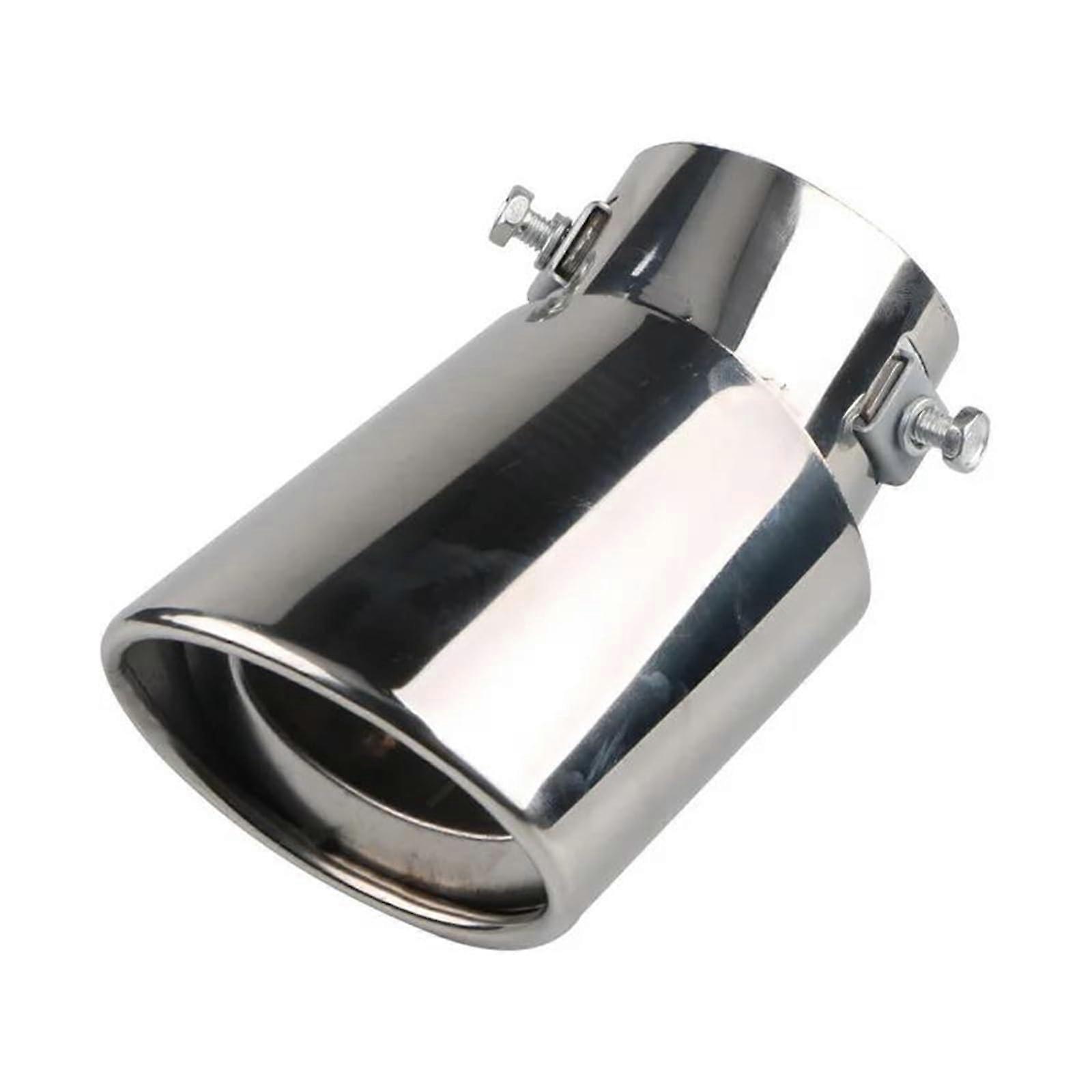 Auto Exhaust Pipe Universal Stainless Steel Round Muffler Tip Chrome Tailpipe 4 Inch Compatible with Most Vehicles