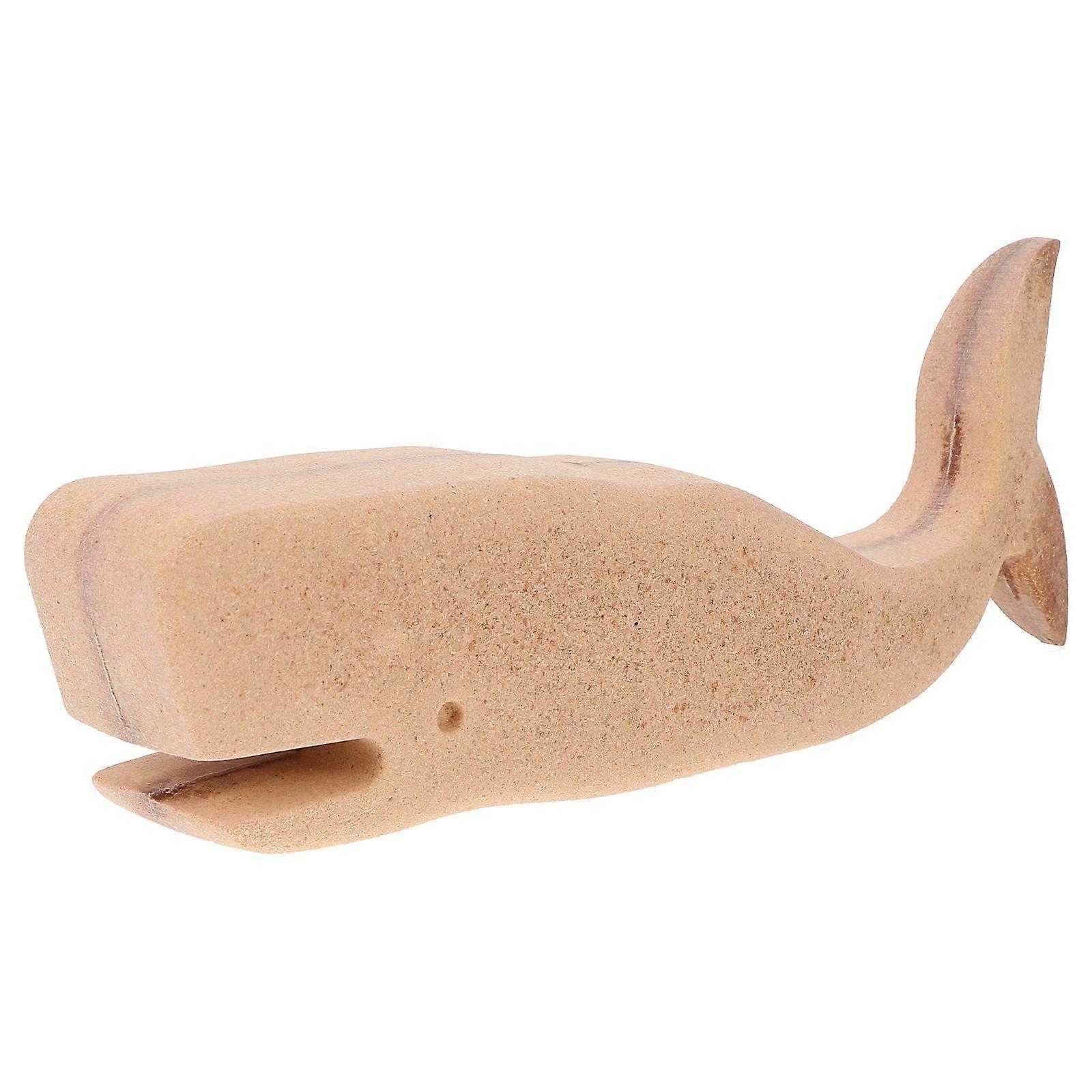 Unpainted Whale Model Simple Whale Shape Ornament For Children Khaki DIY Handmade 1Pc