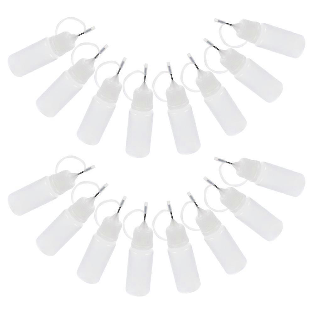 16Pcs Empty Refillable Applicator Bottles For Artists And With Long Needle Tips In White Color