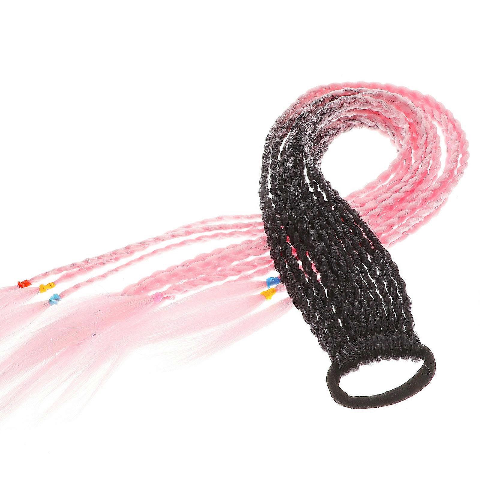 Colorful Braided Ponytail Hair Extensions Lightweight Hairpiece with Elastic Band Comfortable Hair Decoration for Weddings Parties Cosplay Daily Wear