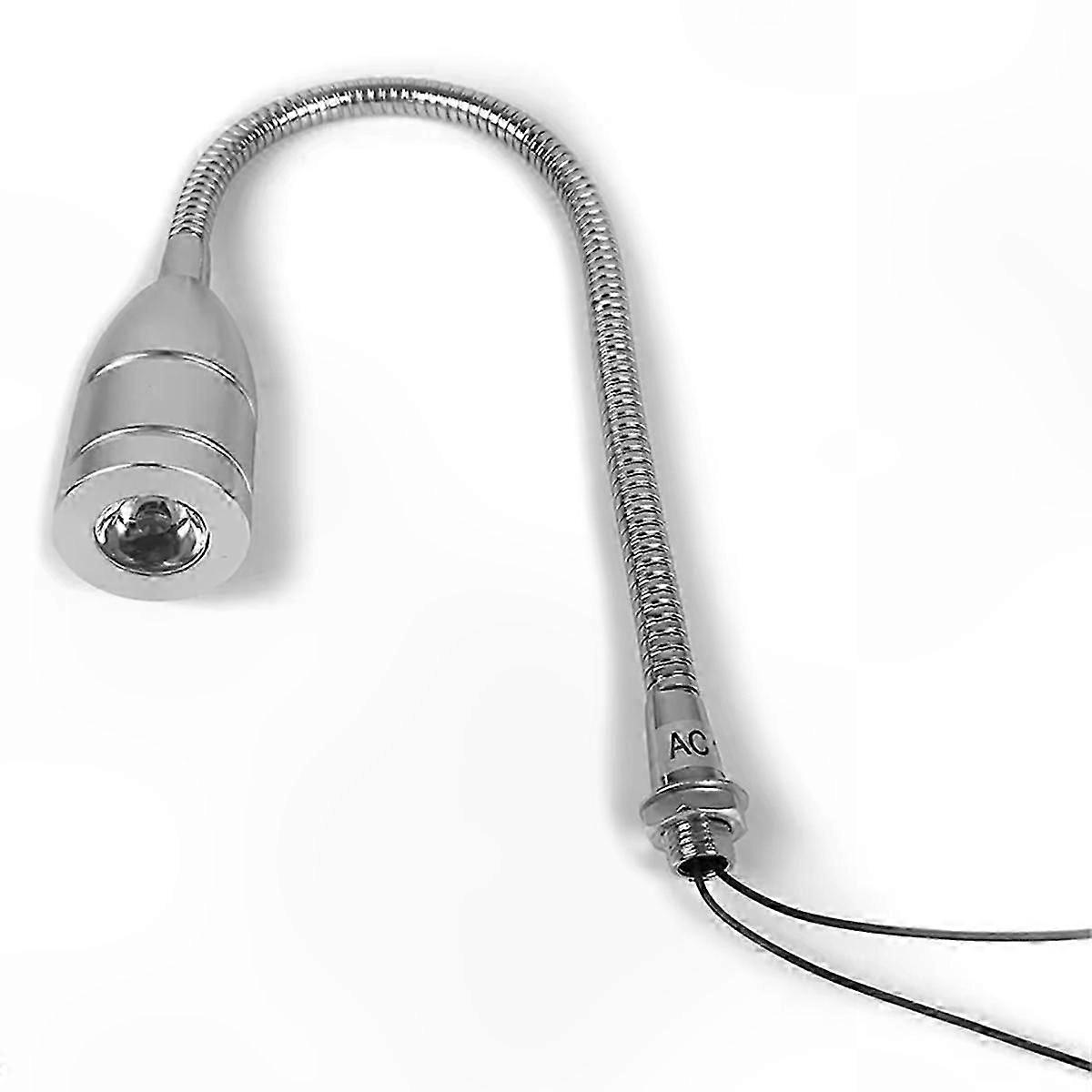 Flexible 30cm LED Work Light, 3W AC 12V 24V Tool Light Silver Finish