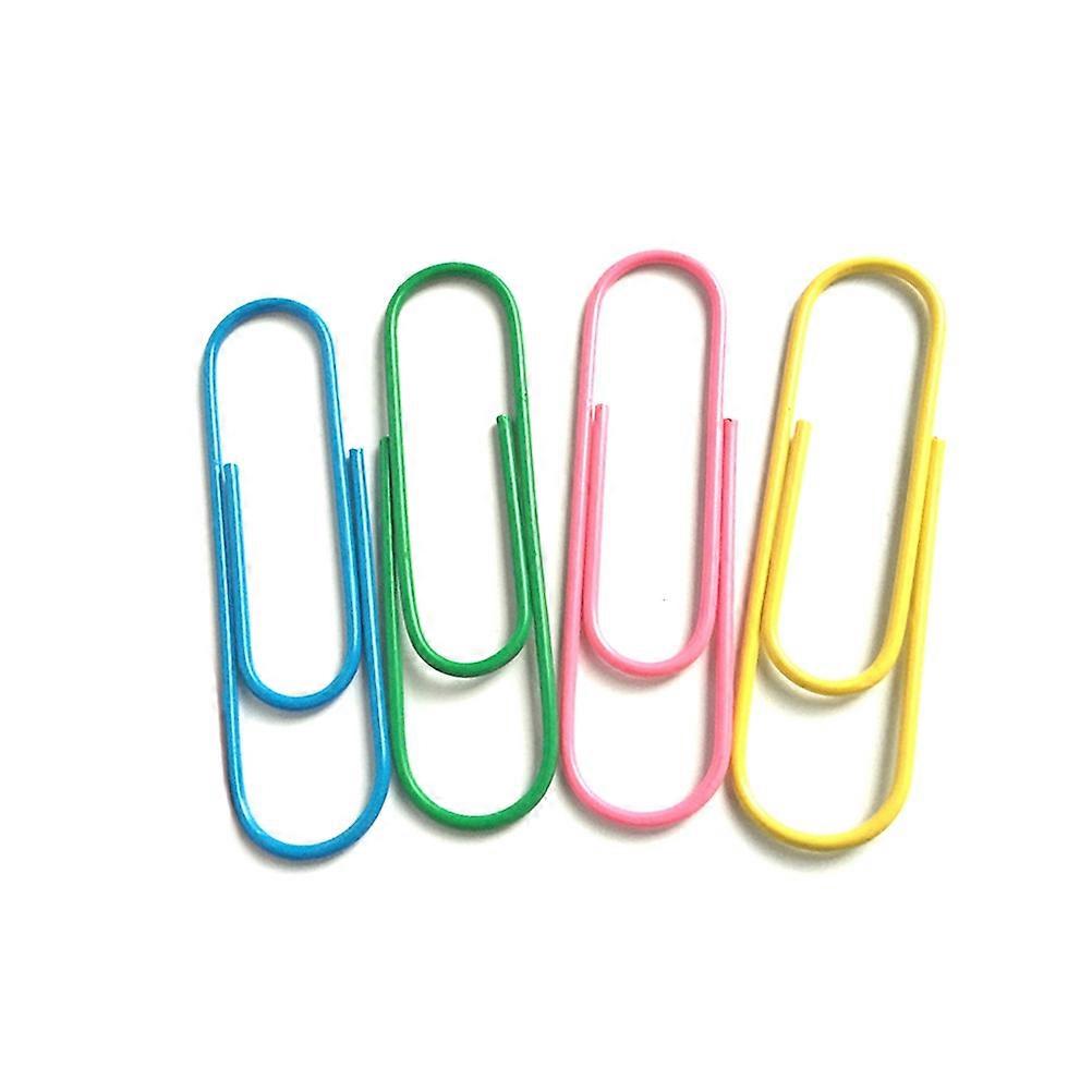 Vibrant Mixed Color Metal-Coated Paper Clips For Office And School Use 100MM Size Ideal For Document Organization 40Pcs