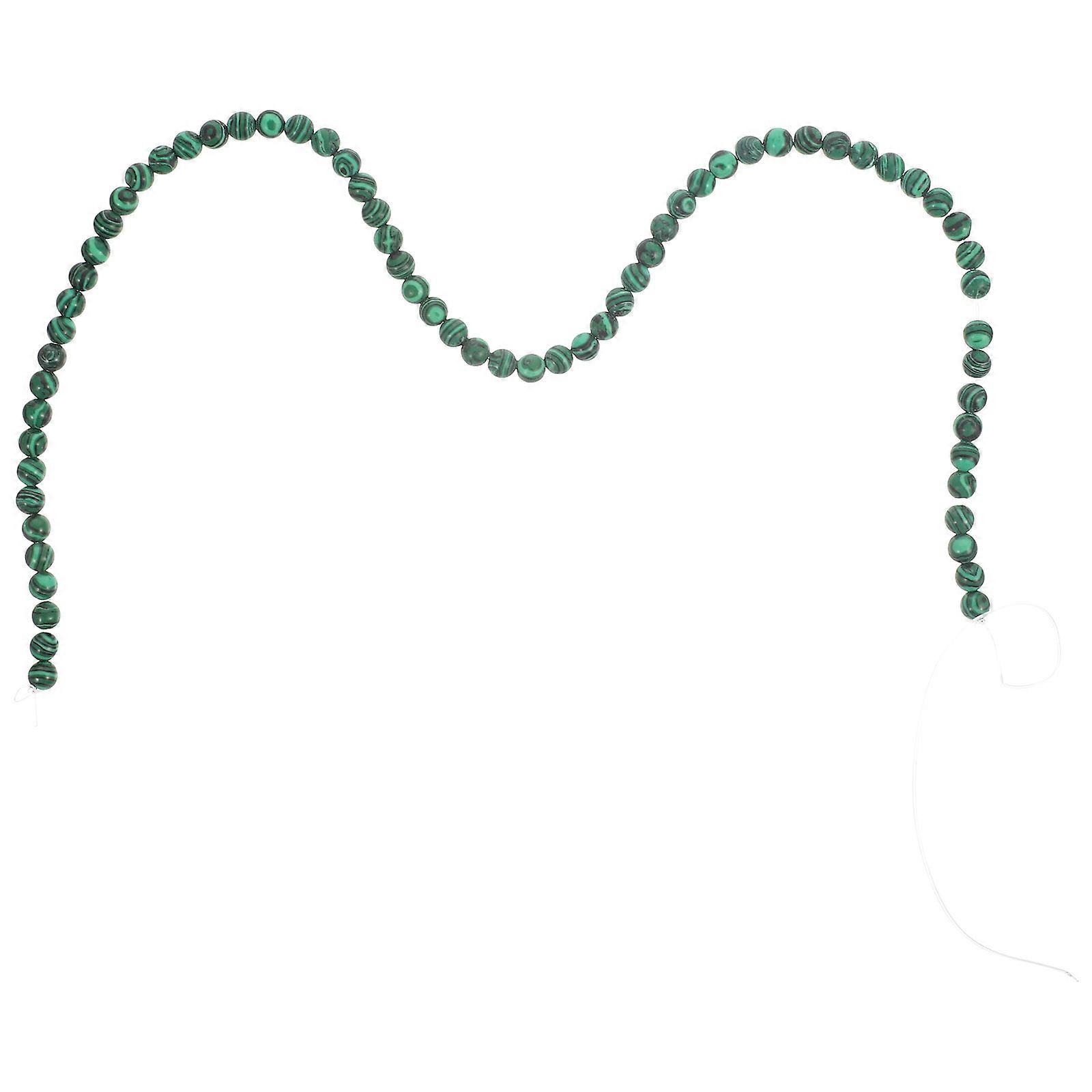 Natural Stone Beads DIY Supplies for Bracelet Making Green Color 1 Strip