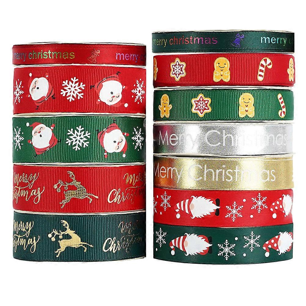 Fabric Ribbon Roll DIY Craft Holiday Setup Assorted Rolls for Wrapping