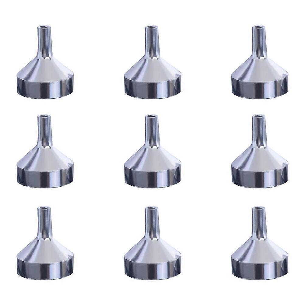 The **9pcs Mini Metal Liquid Dispensing Funnel** is a compact, versatile designed to make refilling bottles with liquids (like perfumes, essential