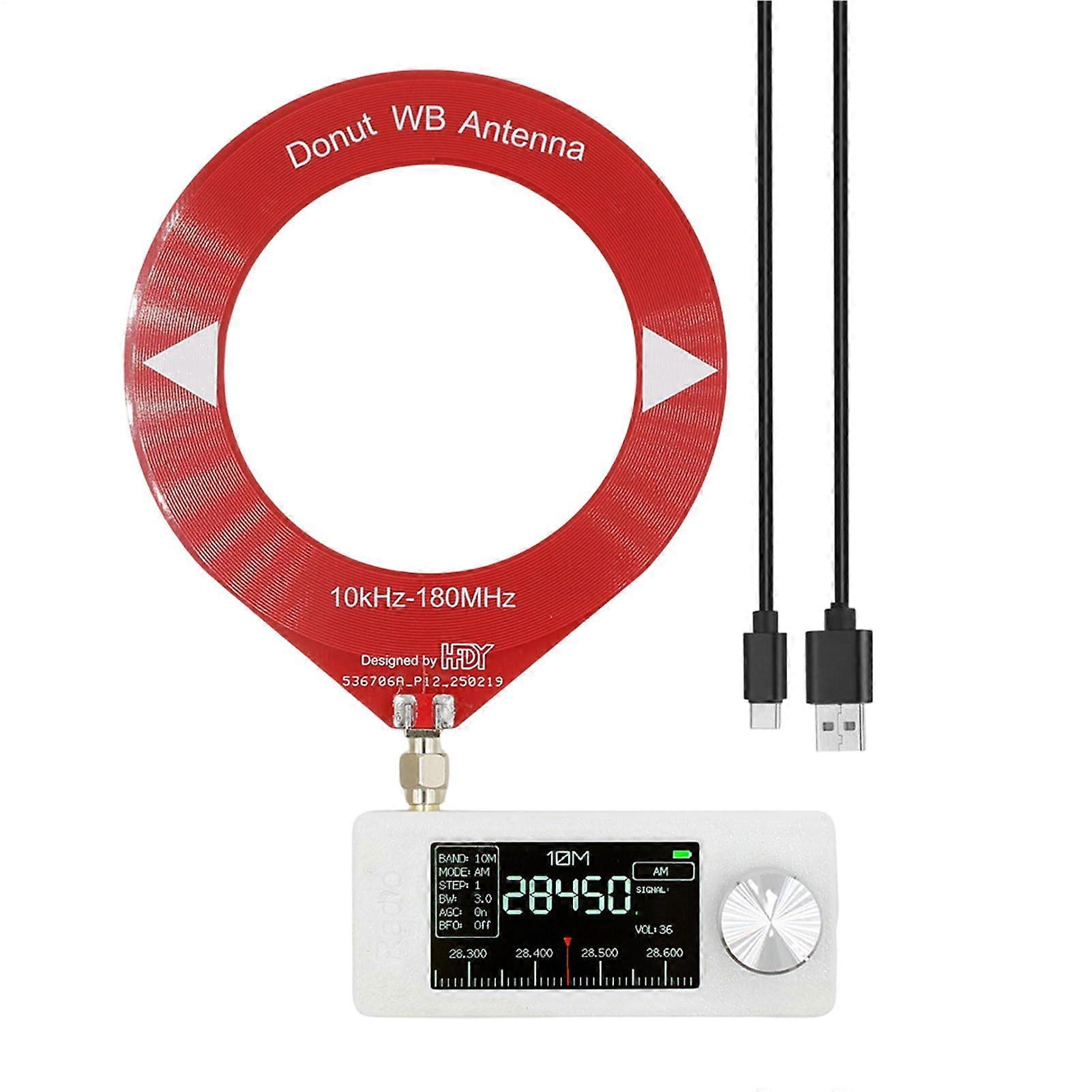 Audio Amplifier FM Pocket Radio Receiver with 800mA Battery, 4.8cm IPS HD Display, LSB USB, AM for Travel and Karaoke Red