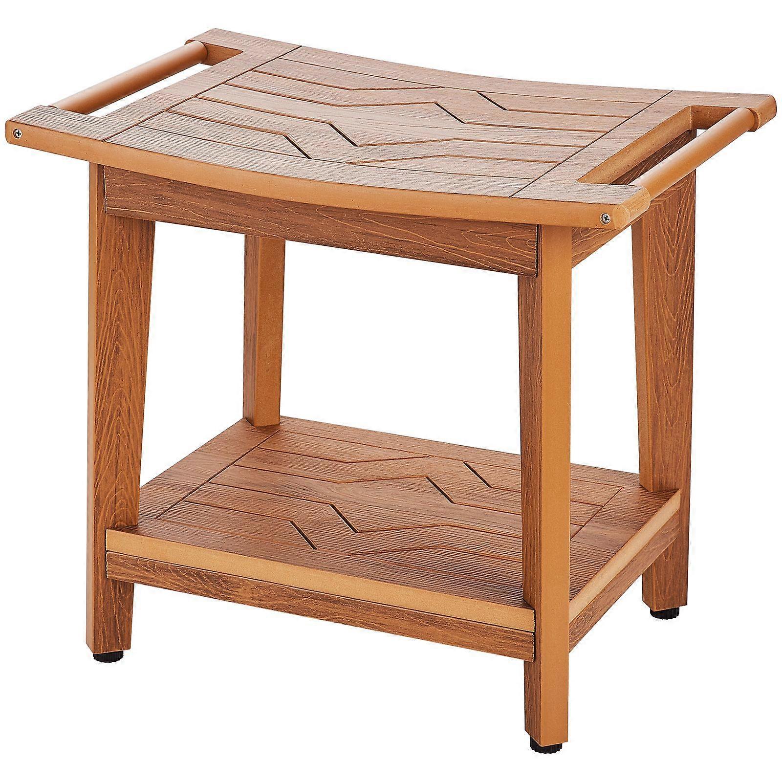 Πολυ πάγκος ντους ξυλείας, 21 x 14 x 18.5 in, 350 lbs Μέγιστη ικανότητα φορτίου Αδιάβροχη αντιολισθητική καρέκλα ντους για το υπνοδωμάτιο μπάνιου