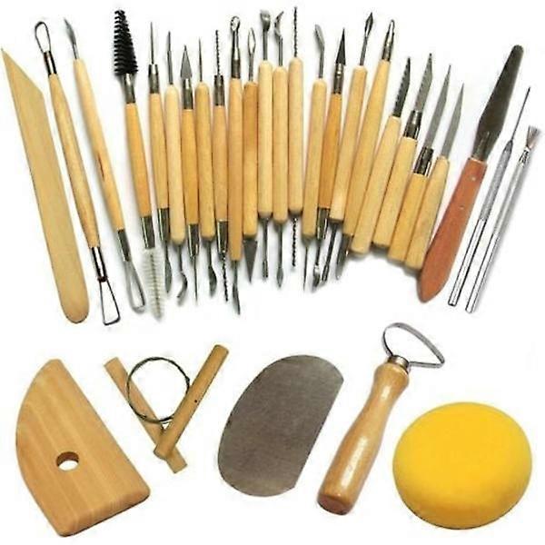 Ceramic Tools Clay Sculpting Tools Chisel for Potter/Ceramic Artist Kit 30 Pcs, complete set.
