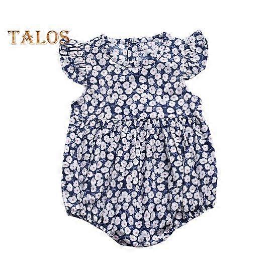 Baby Girls Floral Ολόσωμη φόρμα Κορμάκι Αναπνεύσιμο αμάνικο Romper Onesie καλοκαιρινή στολή ρούχα για νεογέννητα 0-24M