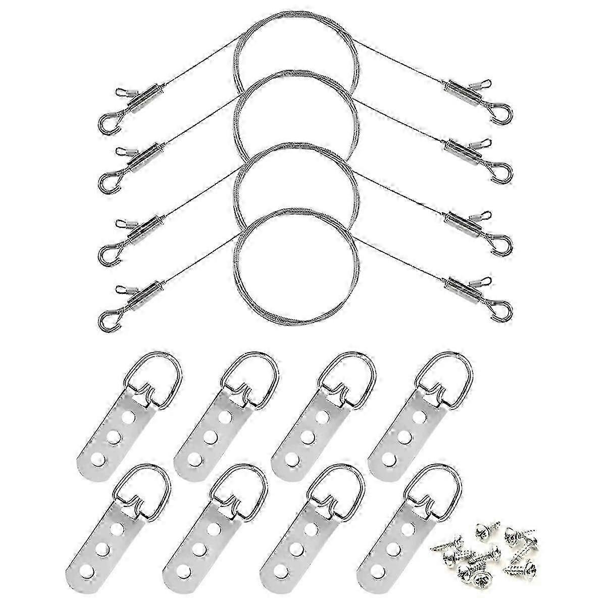 Adjustable Picture Hanging Wire with D Rings & Clips