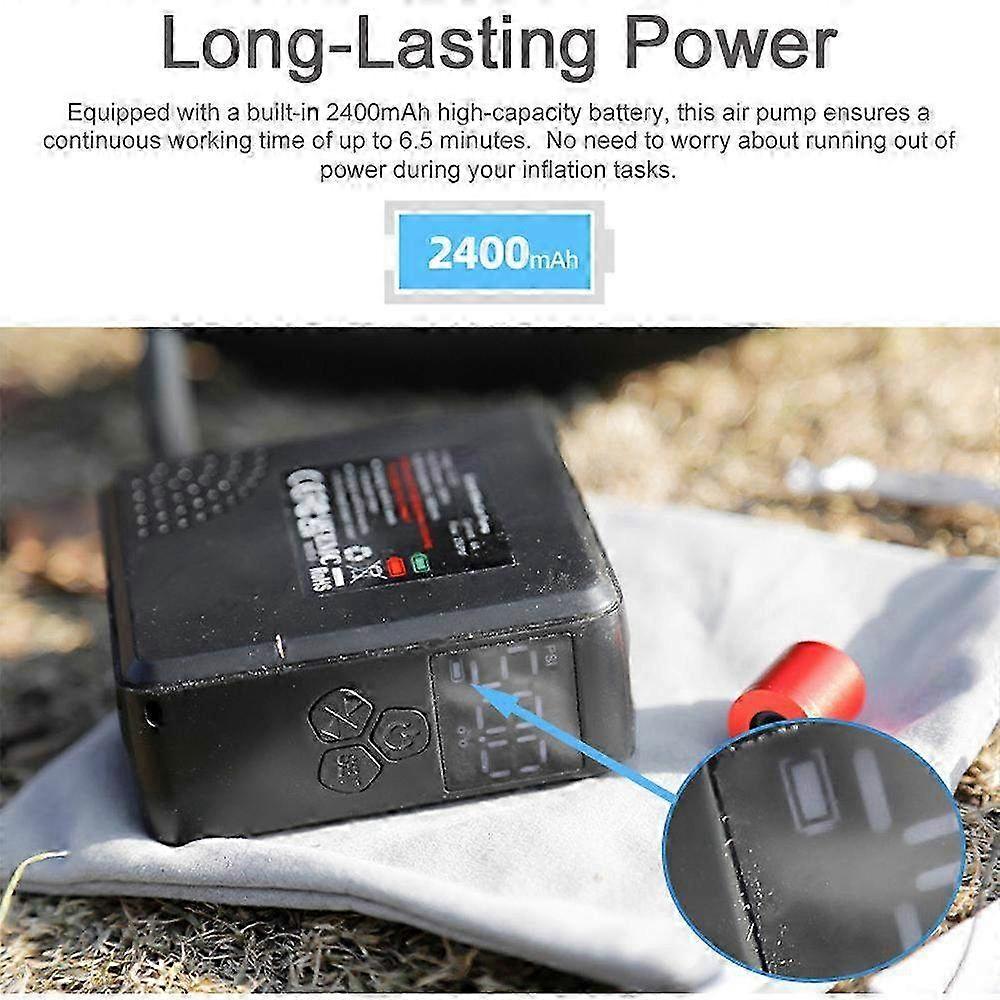 Portable Electric Air Pump 150PSI Cordless Tire Inflator with Auto-Off & Pressure Detection - Compatible with Presta & Schrader Valves