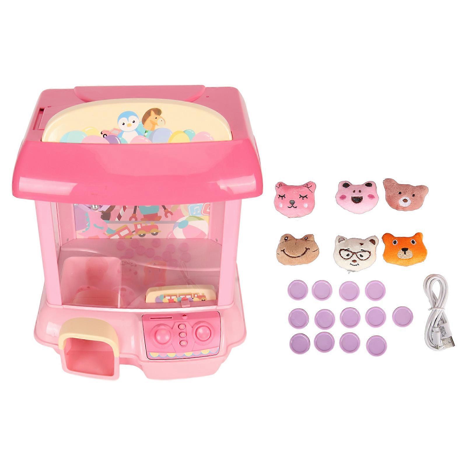Kid Pink Claw Machine Party Remote Control Volume Adjustable Music Light Automatic Doll Claw Machine