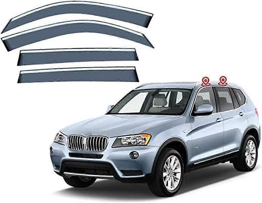 Pack of 4 Car Window Wind Deflectors for BMW X3 E83 F25 G01 2003-2022 Side Window Rain and Anti-Fog Shades