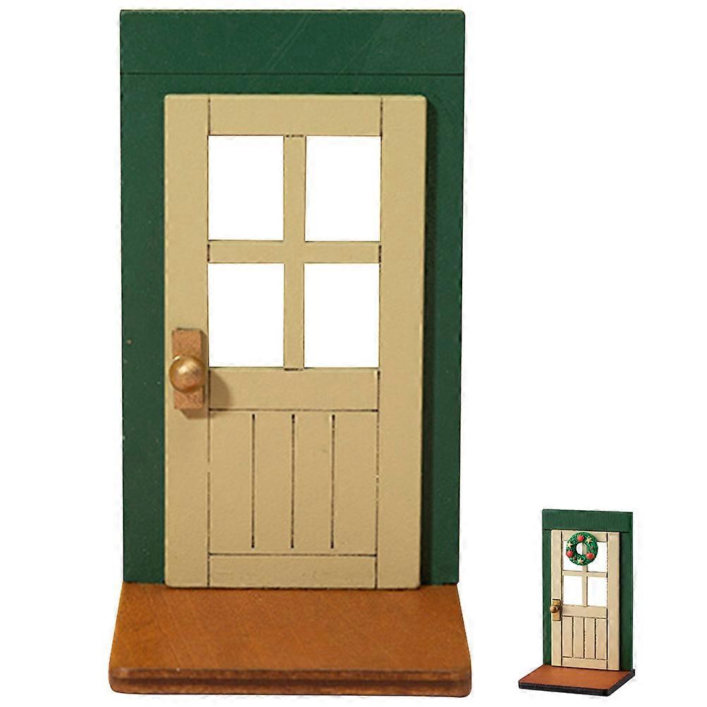 耐久性のあるデザインを再生するための木製ミニチュアハウスドア6.5 x 4.2インチ