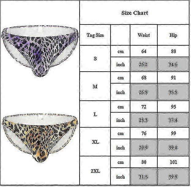Men's triangular underwear, Leopard print design, Polyester fiber material, With a raised pouch