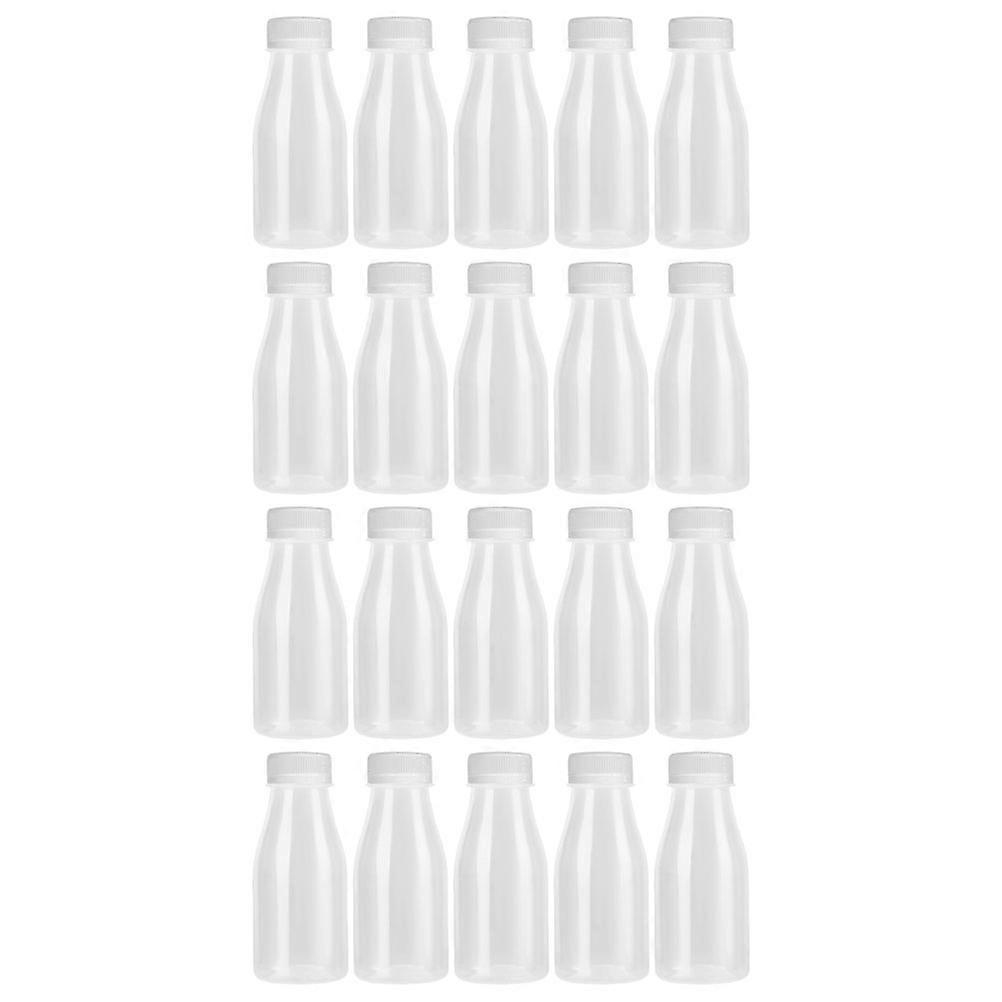 Portable Milk Bottles with Sturdy PP Material and Leak Proof Lids for Storage Use White 20pcs