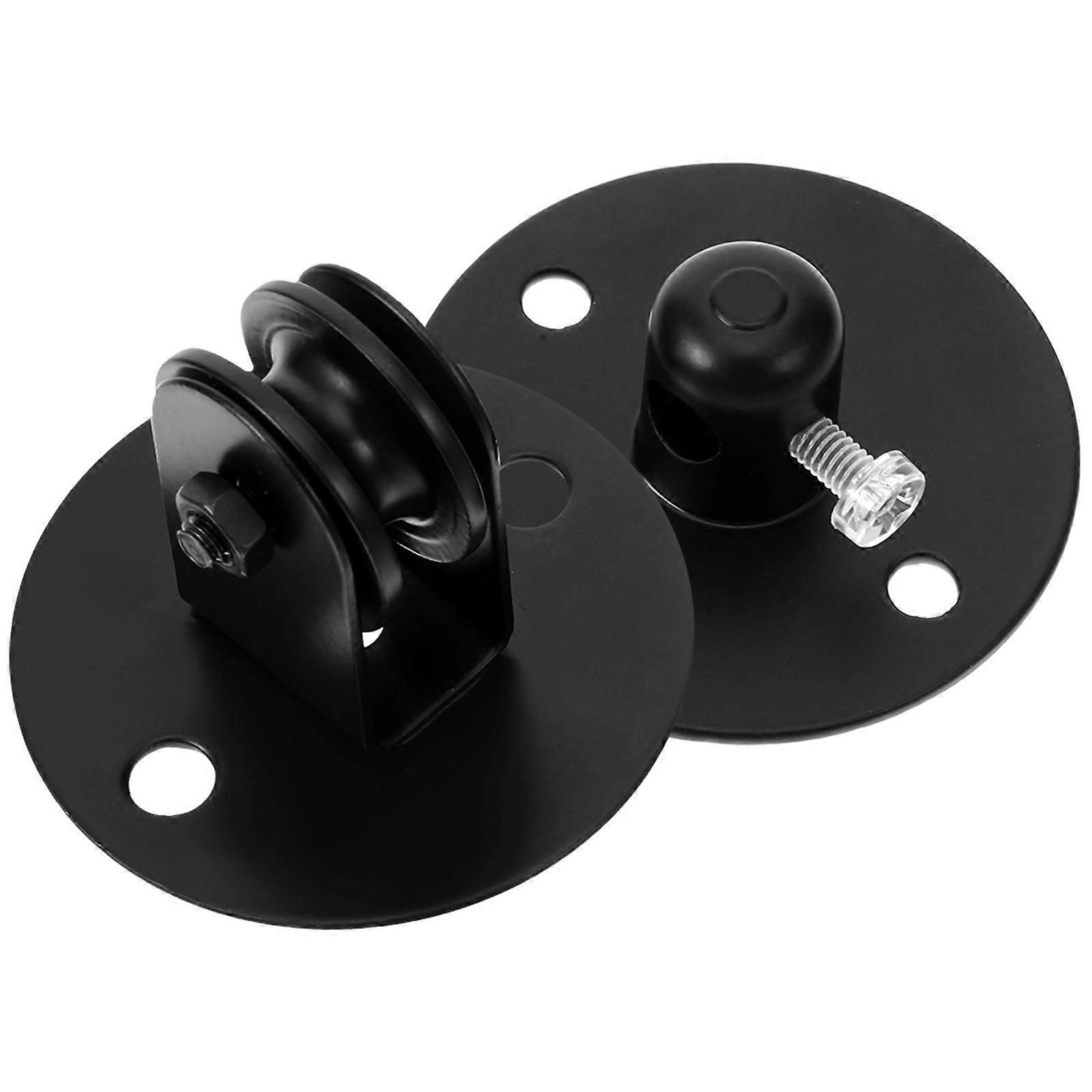 Black Iron Ceiling Mount Pulley for Hanging Lamp Fixture with Sleek Design and Durable Construction