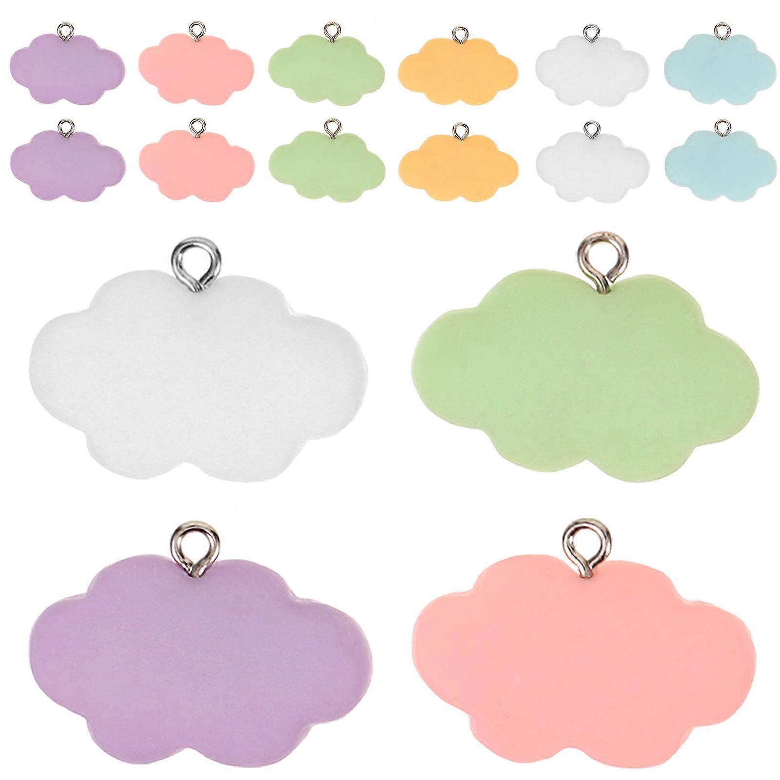 a polished product description for your **20pcs Cloud Charms**:
**20pcs Cloud Charms for DIY Jewelry Making – Colorful Resin Dangle & Drop