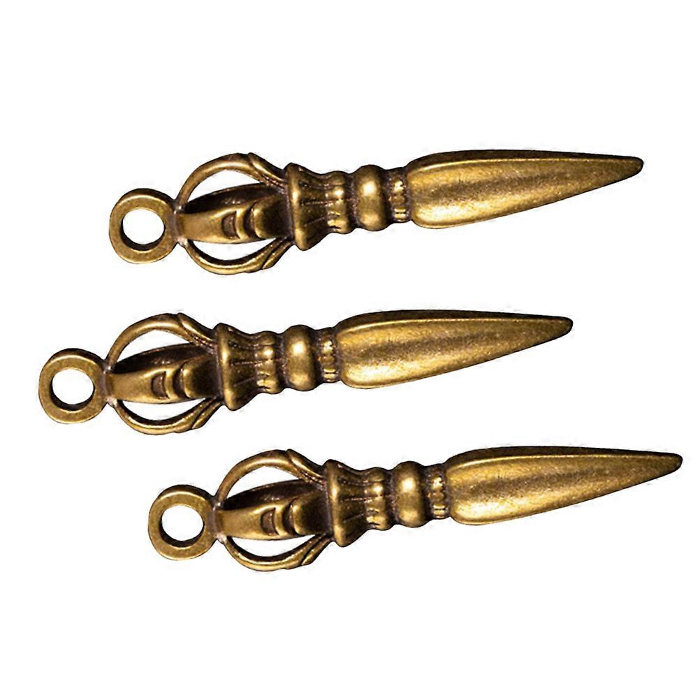 Brass Pendant 3Pcs Golden Multi-Purpose Pendant with Unique Vajra Design for Decor