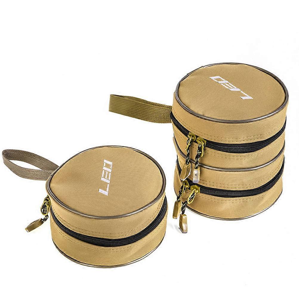 Fishing Supplies Storage Bag Made of Polyester for Outdoor Use Khaki Color Portable and Safe 7.8 Inches