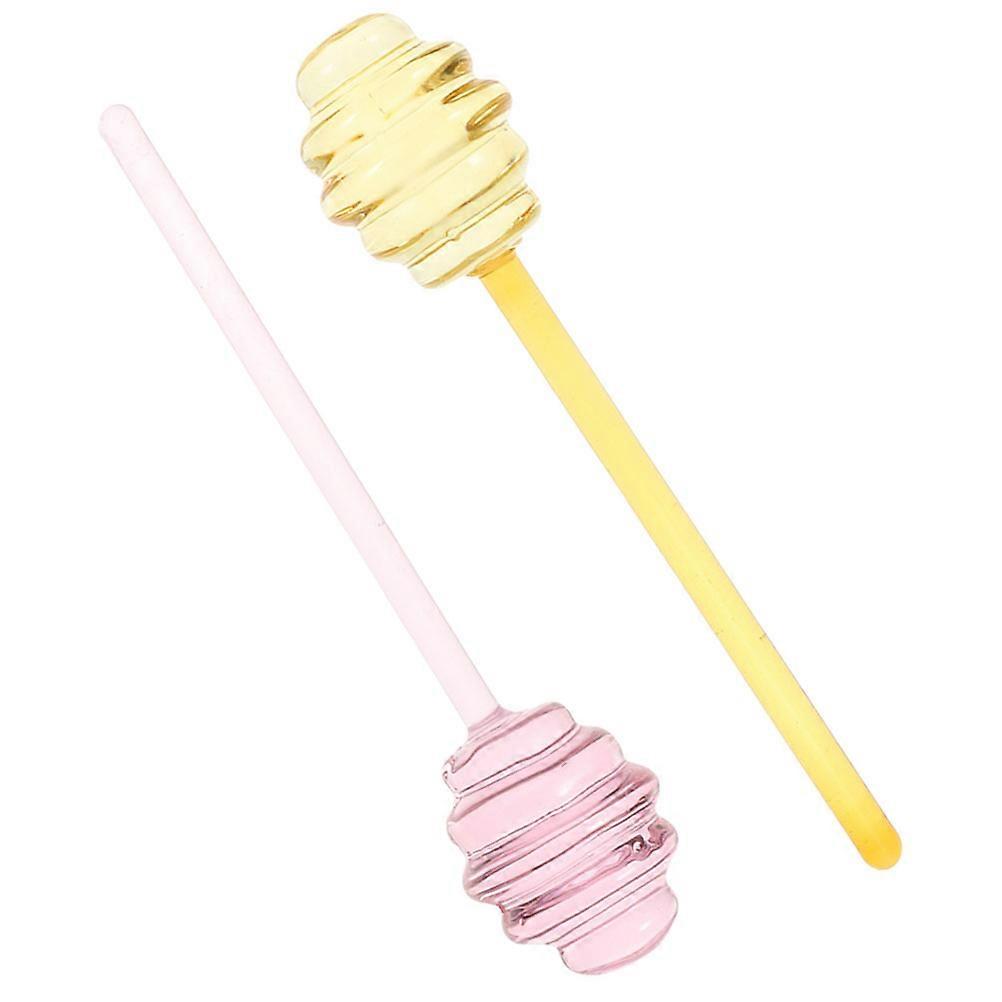 2Pcs Glass Honey Dipper Stick for Honey Pot Jar Honey Spoon Syrup Dipper