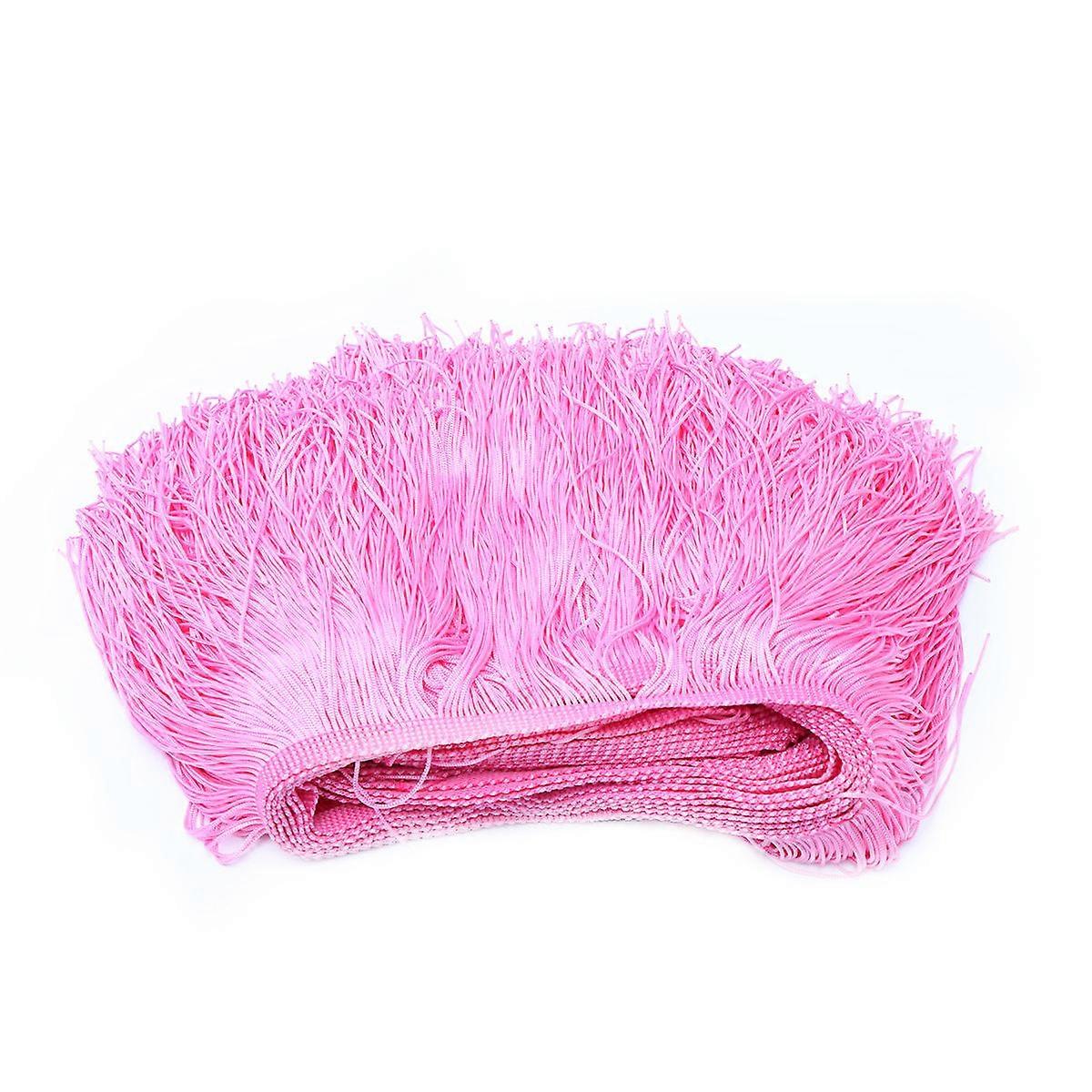 Polyester Fringe Trim 1Pcs Pink 10m Long 15cm Wide Perfect For DIY Crafts Stage Costumes And Chair Decoration