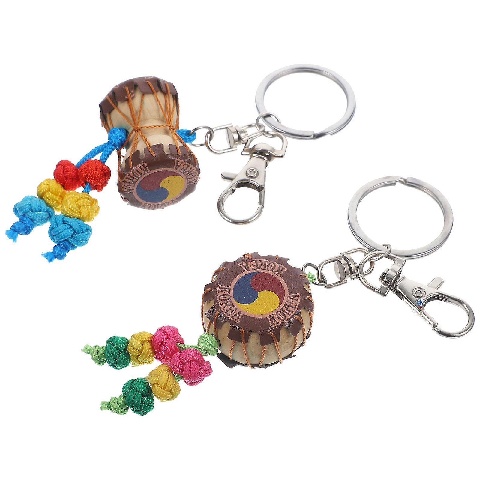 Ethnic Style Key Chains Set of 2 – Lightweight Decorative Pendant for Bags, Safe Material, Versatile Ornament Design