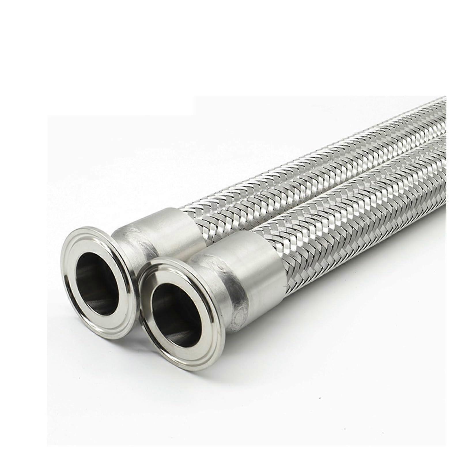 32 mm rør OD Tri Clamp flettet fleksibel slange 1,5 tommer 1000 mm lang 304 rustfritt stål for brygging og matforedling