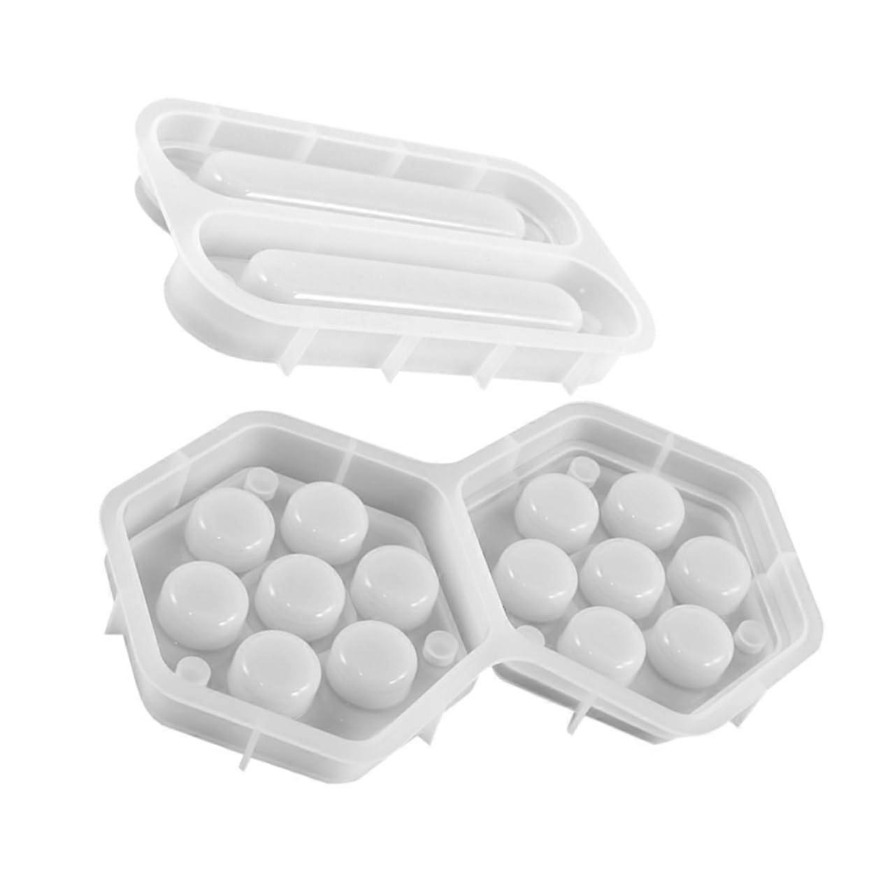 2Er-Box Cube-Shape Silicone Casting Mold, Transparent Silicone Kit for Resin Casting, Epoxy Table Mold, White Chess Mold