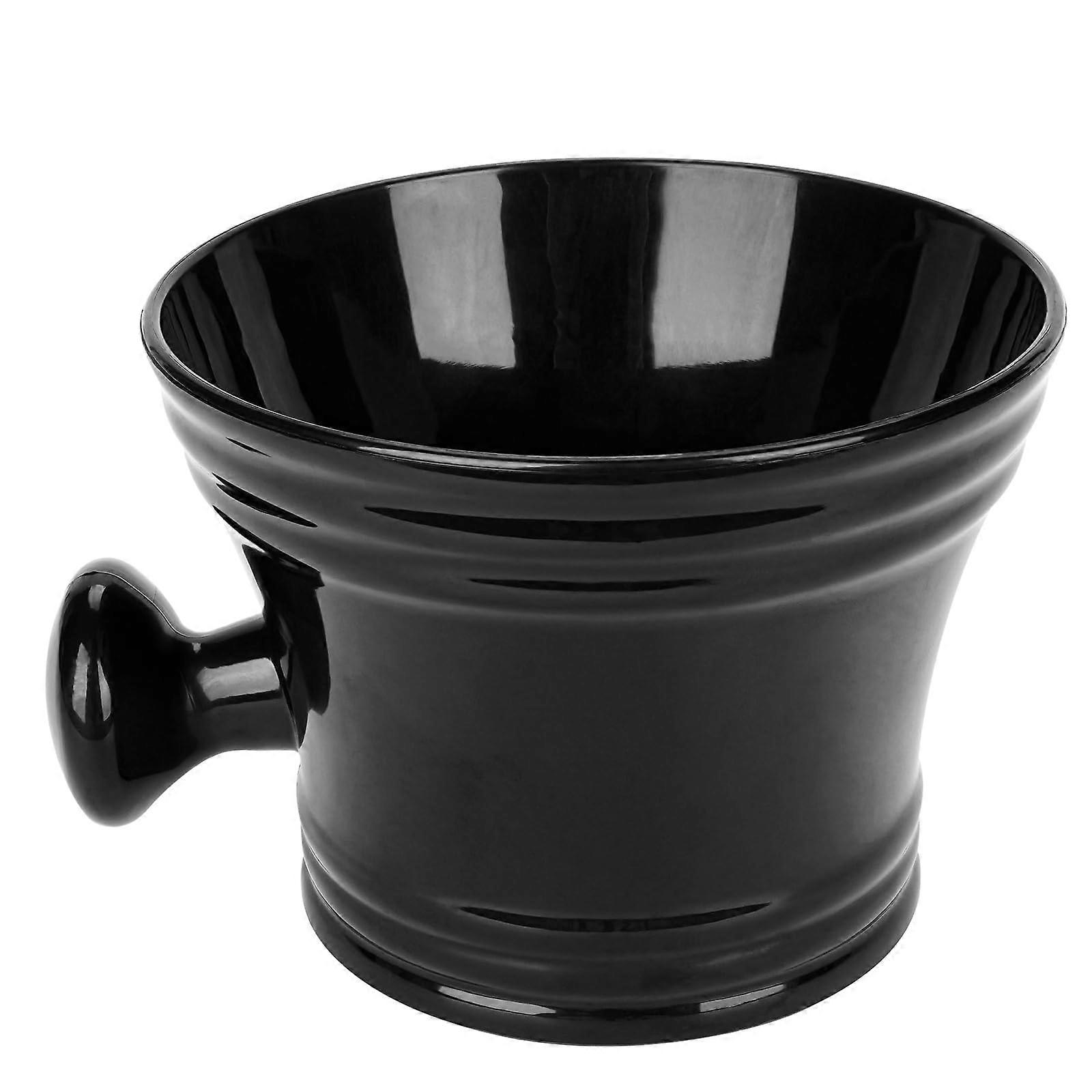 Men Plastic Shaving Cup with Handle Deep Size Textured Wet Shaving Cup Traditional Wet Shaving Factory Shaving Cup (Black)