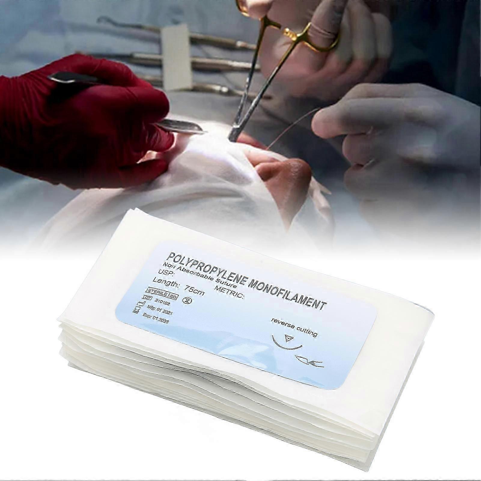 12pcs Suture Practice Thread Individual Package Polypropylene Wound Closure Suturing Thread Training Set 3/0