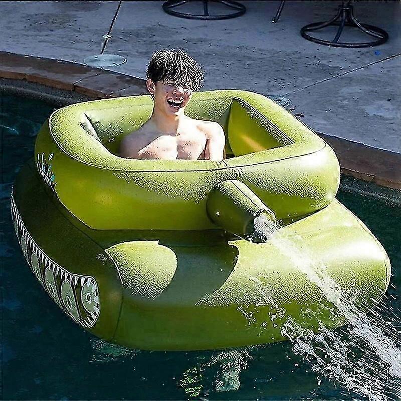 Swimming pool inflatable water tank with water gun, pool type water spray ring inflatable toy, summer water park children's floating pool