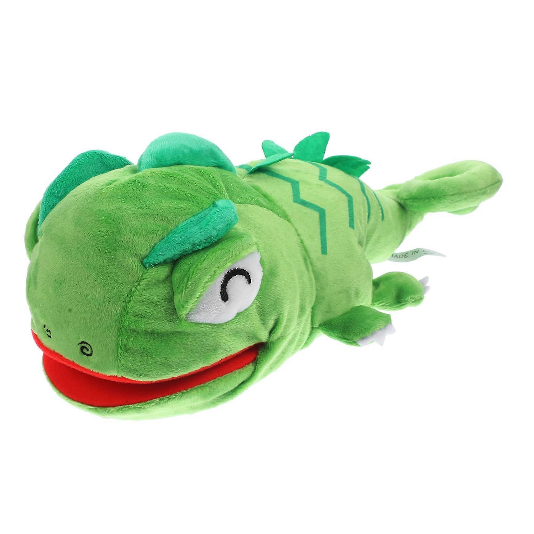 Funny Chameleon Hand Puppet Plush Animal Finger Puppet for Toddlers Learning Toy Fine Motor Skills for Storytelling and Role Play