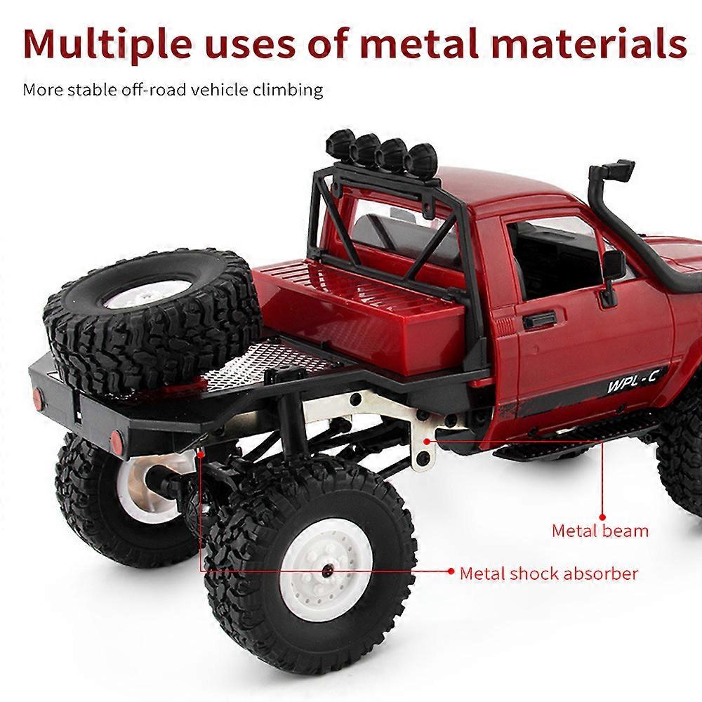 WPL 1/16 Scale 4WD Remote Control Military Truck with LED Lights