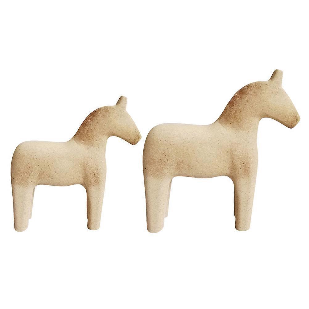 2pcs Unfinished Horse Figurines DIY Ornaments for Creative Decoration Safe for Crafting Custom Handicrafts