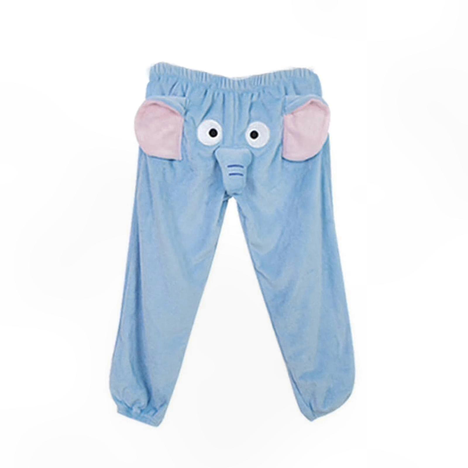 Elephant Print Lounge Broek voor Vrouwen en Heren - Zachte Pluche Thuis Pyjamabroek Perfect als Koppel Cadeau Idee