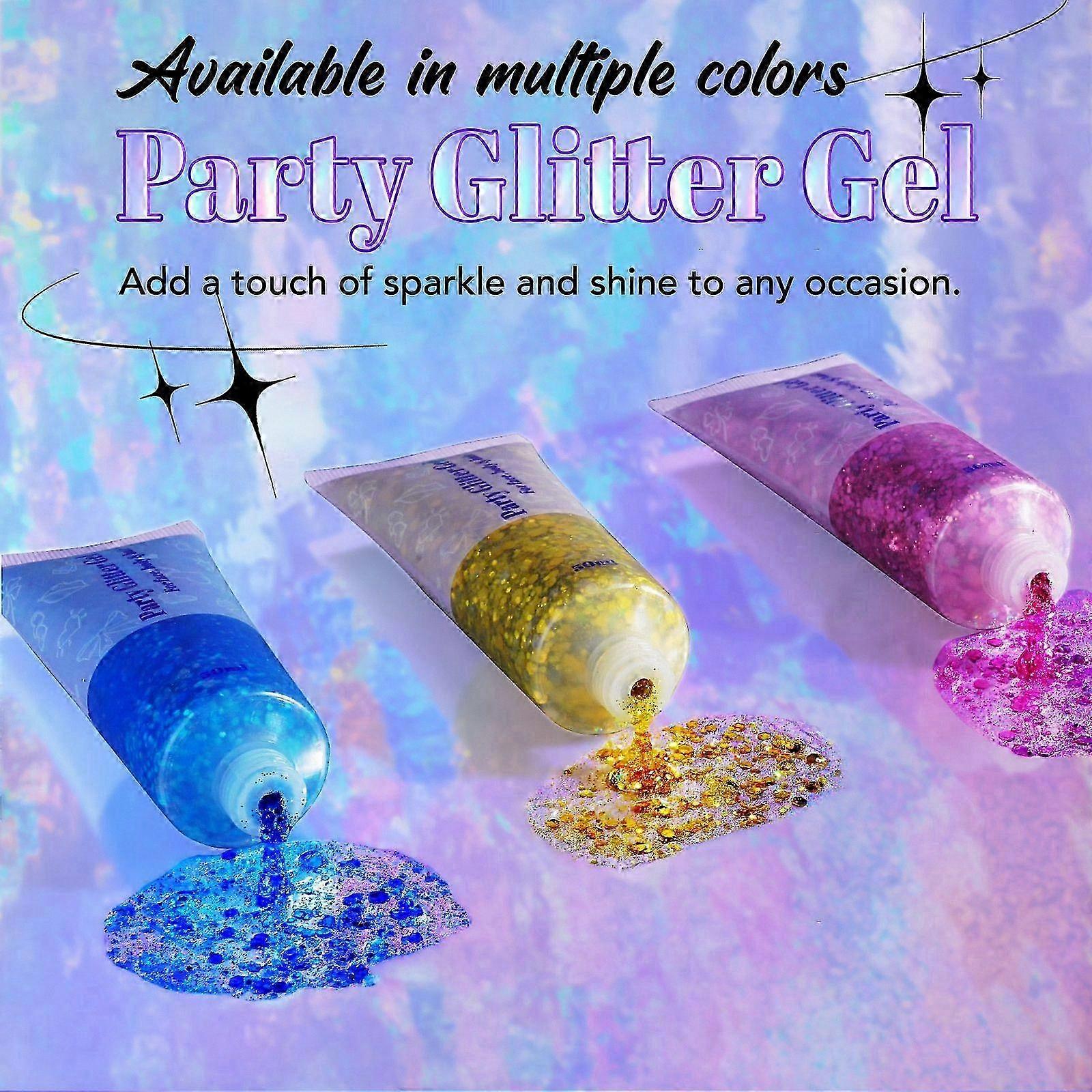 Color-Changing Glitter Gel for Face and Body, Holographic Sequins, Chunky Glitter Paint for Festive Decoration, 50g
