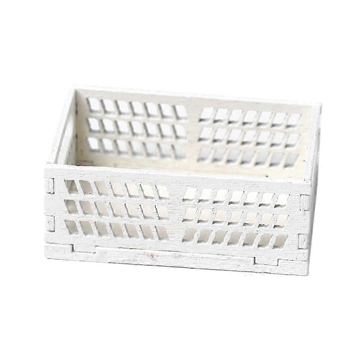 Bread Rack Cake Shelf Storage Box/Basket with Plaything White