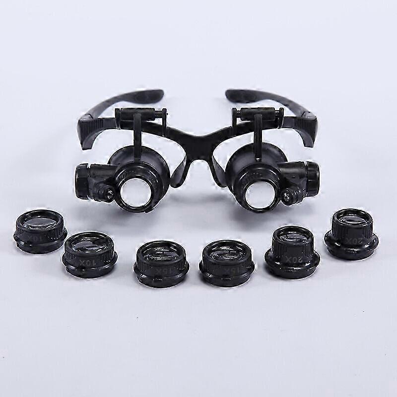 10x 15x 20x 25x Magnifier Binocular Type Head Scope LED Illuminated Quadruple Mirror Set