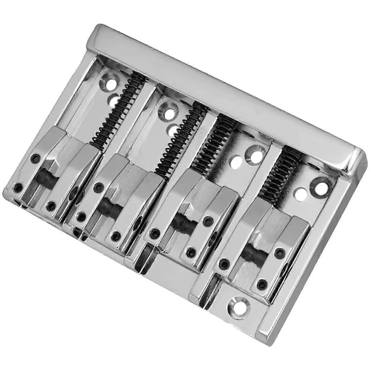 4 String Bass Fixed Bridge Vintage Electric Bass Bridge Bass Guitar Accessories Hardtail Saddle Bridge with Tool Set