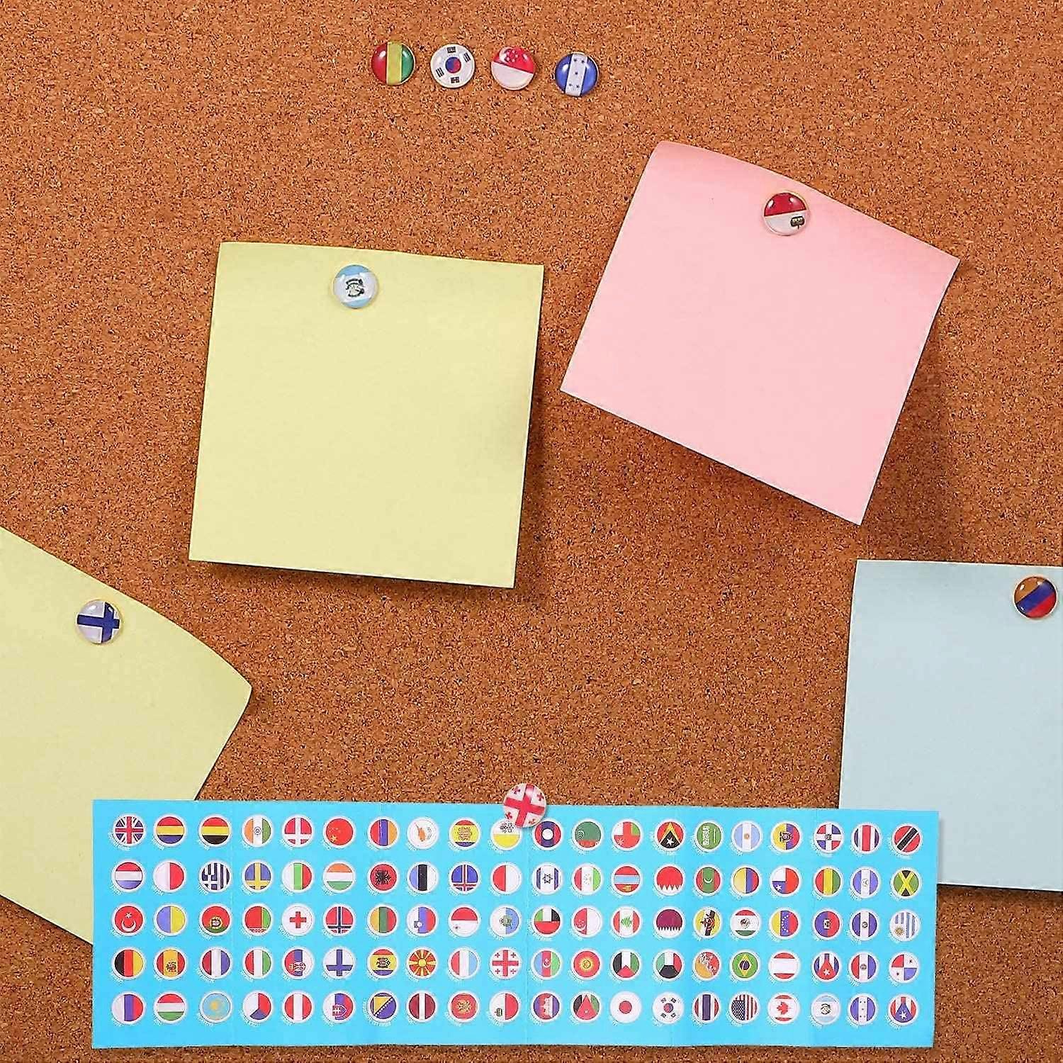 Pins National Flag Thumb Tacks Country Pins for Bulletin Board, , Office