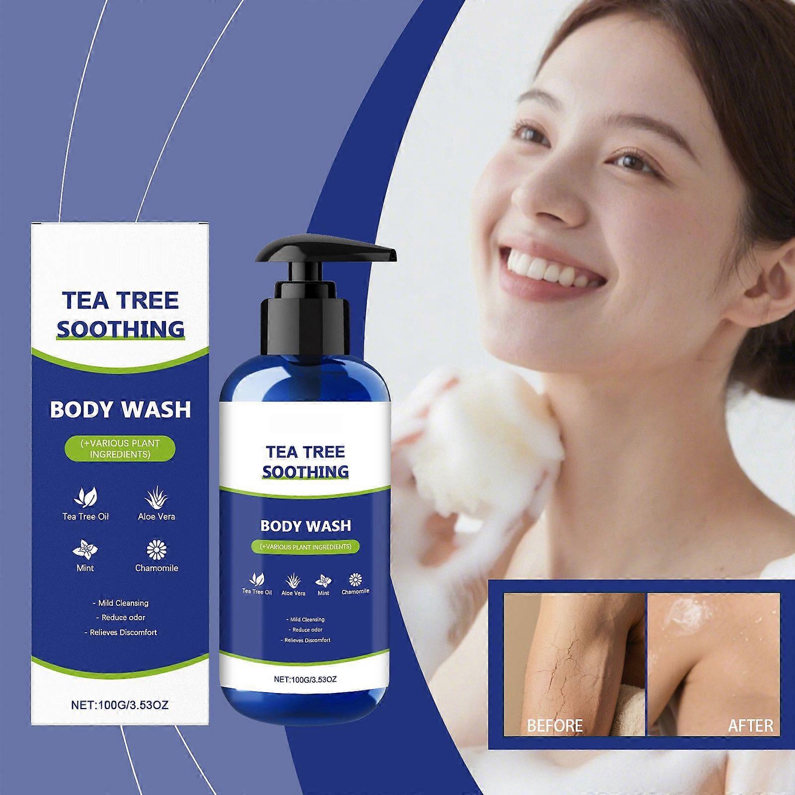 Tea Trees Body Wash Eliminates Odor Relieves Itching For Sensitive Active Lifestyles 100g FYLE5230