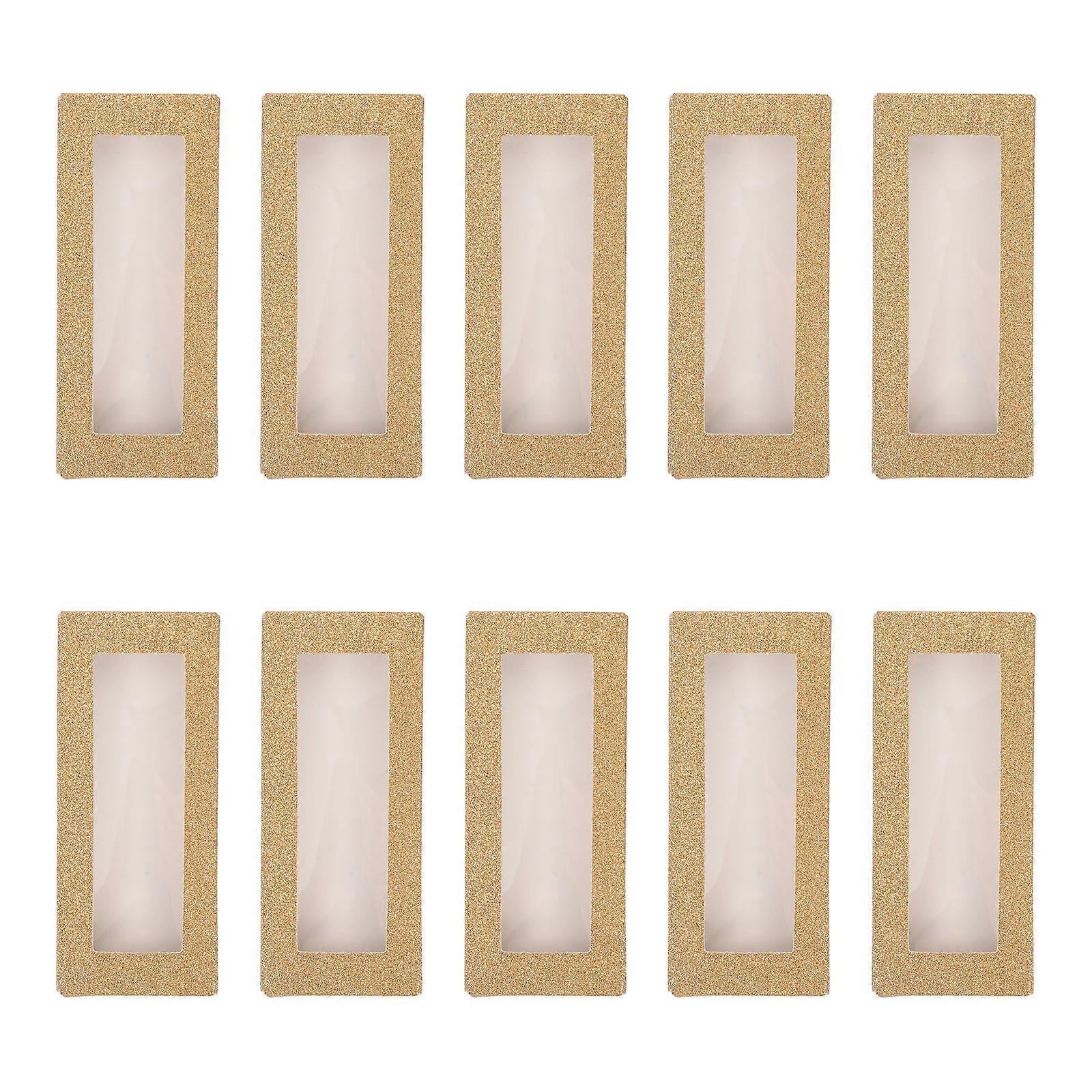 24pcs Golden Paper Eyelash Boxes with Trays for Storage and Protection