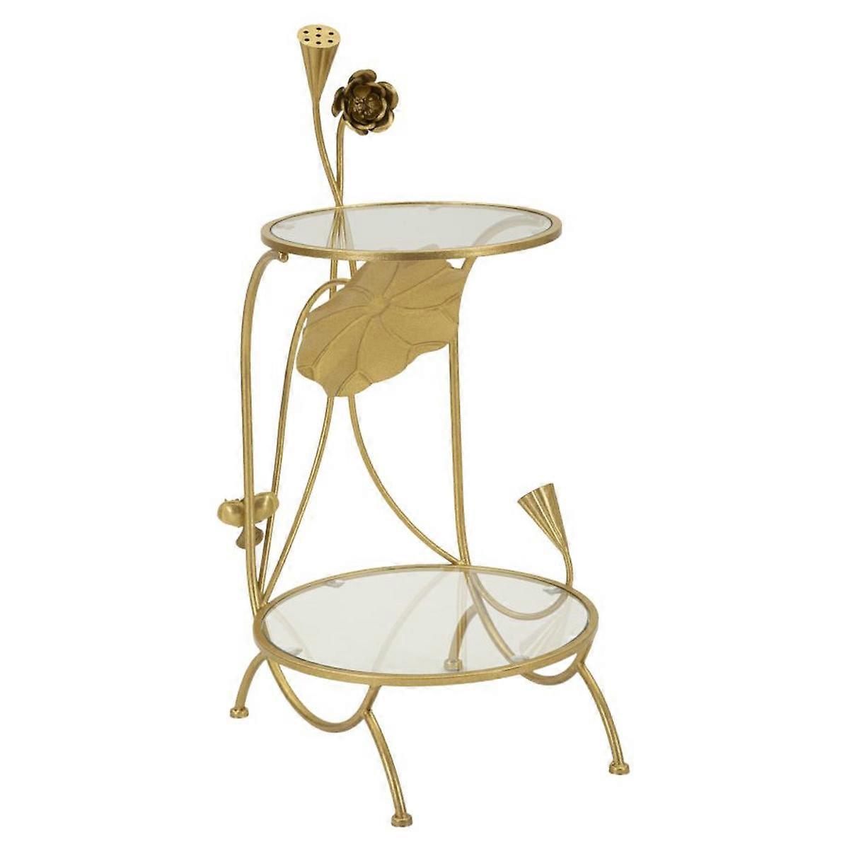 MF803 Table basse, Or, Métal, 40x40x78 cm