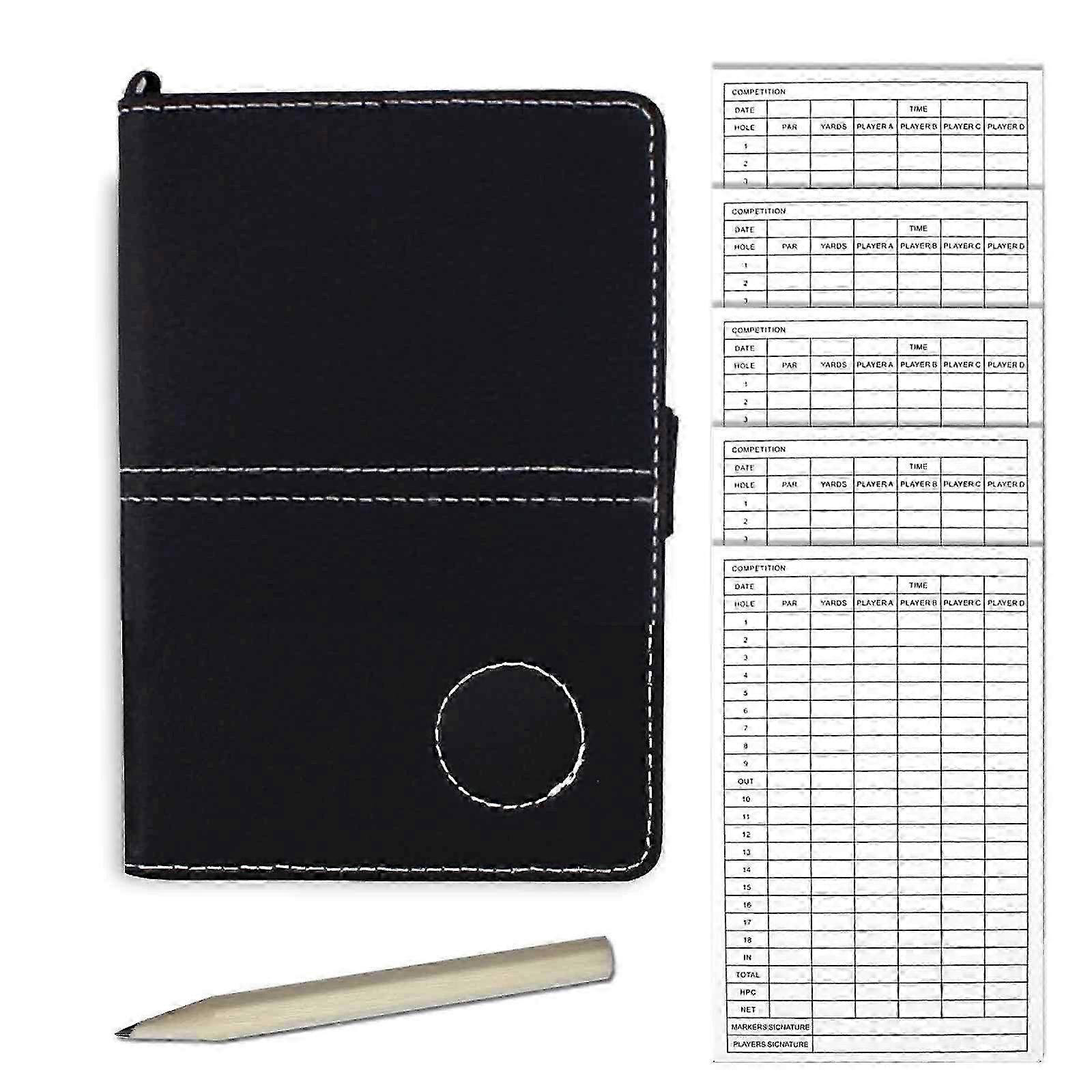 2025 Leder Golf Scorekartenhalter mit Scorekarten und Bleistift