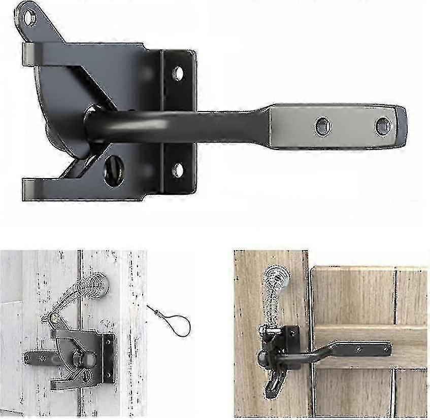 Lås grind Gravity Latch Automatisk spärr Lås, Metall Trä Staket Rostfritt stål Fjäderbelastad Justerbar Spärr Förlängningsfäste