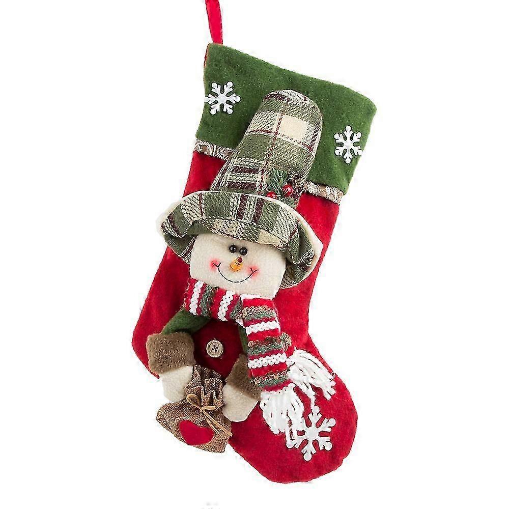 Santa/Elk/Snowman Christmas Stocking Festive Candy Gift Bag Xmas Tree Hanging Decoration